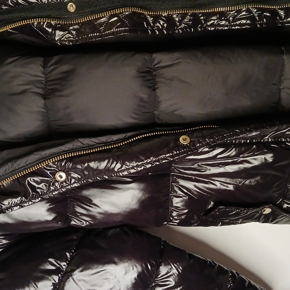 Michael Kors puff coat black with faux fur zippered hood. Med. NEW - Picture 9 of 13